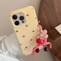Cherry Inscription Cute Girl Pendant pour iPhone 16 15Pro Max All-iPhone 14 Modèles All-Inclusive TPU Mobile Phone Case Longe