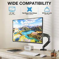 Support d'écran à ressort économique avec garantie de 10 ans, 17"-35", 10 kg, fixation VESA, noir, support d'écran unique