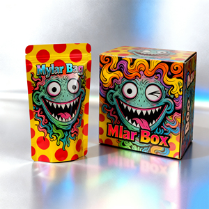 Nuevo Diseño, Bolsas Mylar con Cierre Hermético, Antiolor, Reutilizables, Holográficas, con Corte Exótico, de 3.5g, 7g y 28g, con Ventana y Caja de Empaque - Product Image 3