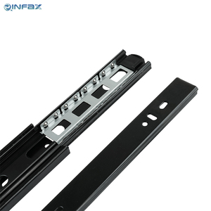 Correderas de rodamiento de bolas hidráulicas de cierre automático 45mm 3 secciones, acero laminado en frío de alta resistencia para cocinas comerciales - Product Image 3