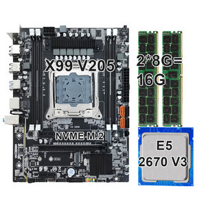 kit motherboard keyiyou x99 v205 com xeon e5 2670 v3 2.3ghz 12