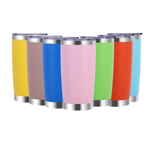 Gobelet à café isolé de 20oz avec couvercle Tasses à café glacées thermiques à double paroi avec revêtement en poudre anti-éclaboussures pour glace et boissons chaudes - Product Image 6