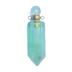Natural Green Fluorite <b>Perfume</b> Bottle Pendant Hexagonal Crystal Vial Charm for Essential Oil Wholesale Custom Jewelry - Product Image 6