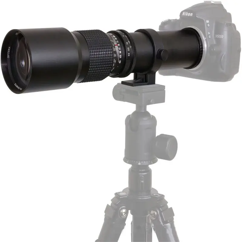 Conversion de port T2 500MM F8 télescope à objectif manuel à mise au point principale longue distance pour appareil photo Canon nikon SONY