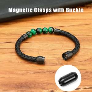 Hobbyworker Edelstahl Magnetverschluss Zylinder Kordel-Endverbinder Verschlüsse für Lederband Armband DIY Schmuckzubehör - Product Image 5