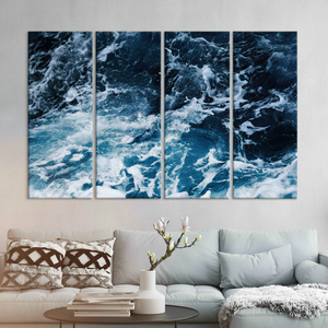 Modern Coastal <b>Wall</b> Decor: Printed 3D Ocean Wave <b>Canvas</b> <b>Art</b>,SET OF 4 <b>CANVAS</b> - Product Image 3