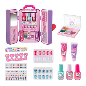Bán buôn trẻ em trang điểm thực sự Kit không độc hại có thể giặt tạo nên đồ chơi trẻ em dán Báo Chí trên móng tay nghệ thuật thiết lập móng tay plosh - Product Image 1