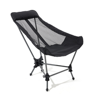 Chaise de camping pliable en alliage d'aluminium portable, siège d'extérieur à deux hauteurs réglables
