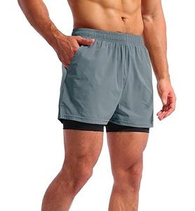 กางเกงขาสั้นออกกำลังกายผู้ชาย แห้งเร็ว กันน้ำ เอวยางยืด เหมาะสำหรับฟิตเนส วิ่ง ยิม ผลิตจากโพลีเอสเตอร์และผ้าฝ้าย - Product Image 4