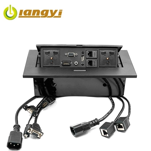 Original Factory Hidden Desk Pop up Conference Table Smart Socket Power Tabletop Outlet Socket Box