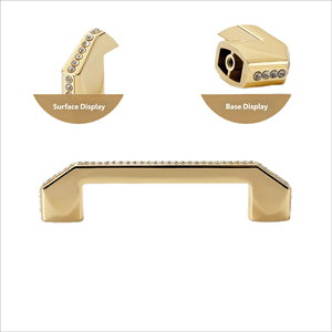 Modern European Zinc Alloy <strong>Diamond</strong>-Inlaid Gold Handles-Durable Antirust Easy Installation Kitchen Bedroom Bathroom Hotel Drawer - Product Image 6