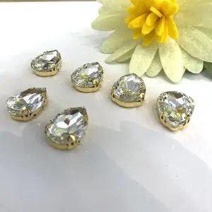 Drop Shape Crystal Rhinestones Point Back Fancy Rhinestones Beads For Wedding Shoe Accessories