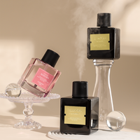 Ensemble diffuseur de parfum en rotin de verre personnalisé de luxe, longue durée, avec bâtonnets d'encens frais