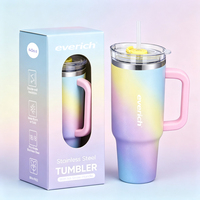 Mug de voyage isotherme en acier inoxydable à double paroi Everich avec logo personnalisé, 40 oz, certifié FDA, avec poignée