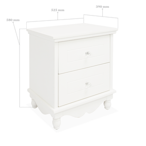 Flat Pack White Kids Nightstand Wooden <b>Bedside</b> Table with <b>Storage</b> Drawers Easy Assemblay Children Furniture - Product Image 4