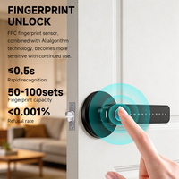Cerradura de Puerta Biométrica Inteligente TTlock Tuya con Control por Aplicación, Cilindro de Grado C para Puerta de Madera