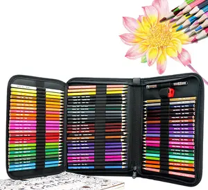 पेशेवर 72 रंग नरम कोर बास लकड़ी पेंसिल भंडारण बैग हेक्सागोनल आकार तेल आधारित कलाकार ड्राइंग रंगीन पेंसिल