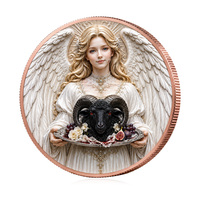 Pièce de monnaie commémorative en cuivre pur 99,9 % de 1 oz, pièce de monnaie de défi colorée avec peinture artistique célèbre vintage, pièce de monnaie en cuivre pur de 1 oz
