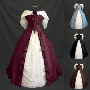 2025 Lolita vita pizzo Color block Sexy abito monospalla donna abito gotico abbigliamento europeo - Product Image 6