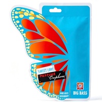 Sachet d'emballage transparent en forme de papillon, découpe personnalisée sur pochette stand-up avec trou perforé pour l'emballage alimentaire