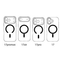 Coque de téléphone magnétique pour iPhone 17 Pro Max Air transparente à paillettes, antichoc, protection contre les chutes, coins renforcés