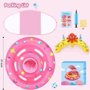 Flotteur gonflable pour bébé en PVC, 31 pouces, rose, avec auvent, siège de sécurité réglable pour enfants - Product Image 5