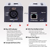 Interface de Contrôleur Ethernet DMX ArtNet LED IP65 Pknight, XLR 3 Broches, Nœud Art-Net DMX512 Bidirectionnel 1 Univers (Sans RDM)