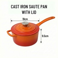 E-TOP Orange – Exclusivité transfrontalière – Grande quantité – Casserole en fonte émaillée – Petite casserole à lait – Écologique – Facile à nettoyer – Ustensiles de cuisson