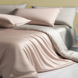 Austria Lanjing quattro pezzi tinta unita doppio Splicing alto numero ad alta densità lenzuolo e <span class=keywords><strong>copripiumino</strong></span> - Product Image 6