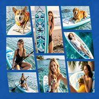 Planche de surf gonflable Stand Up Paddle (SUP) de 300 kg de capacité pour sports nautiques, ensemble de 7 pièces avec siège de kayak et accessoires tout-en-un