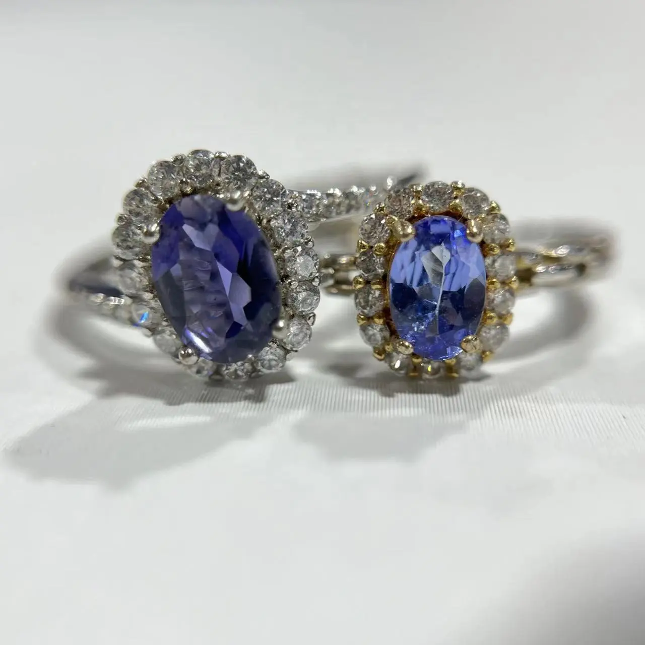 Grosir batu permata alami perhiasan S925 cincin kristal Tanzanite cincin untuk wanita dan pria dan hadiah