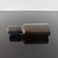 Flacon en verre brun de 30 ml avec bouchon à vis et bille roulante pour diffuseur de parfum, huiles essentielles, sérums, parfums - Étiquettes personnalisées