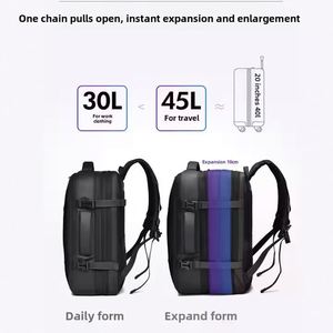 Sac à dos d'affaires extensible Grande capacité Séparation sec-humide Voyage Décontracté Sac de sport Sac à dos pour ordinateur portable imperméable - Product Image 3