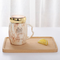 Zogifts 2024 tasse à café en céramique en marbre avec couvercle miroir tasse à thé nouveau Design cadeaux d'affaires