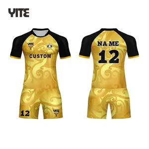 Factory direct custom rugby uniform kit high quality sports wear rugby football uniforms