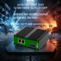Switch PoE industriel robuste à 2 ports non géré, 3W, Power Over Ethernet, SNMP, VLAN et indice de protection IP40