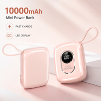 Petites batteries externes à charge rapide avec écran LED et câble intégré 10000 mAh – Batterie externe pour téléphone portable, capacité 10k, OEM