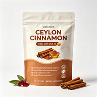 Gélules de cannelle de Ceylan OEM ODM avec huile MCT, soutien antioxydant, équilibre métabolique, complément alimentaire végétalien