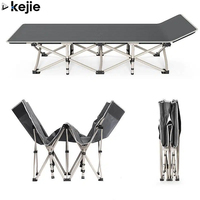 Lit pliant d'extérieur moderne et personnalisé en usine, avec cadre en aluminium, portable, pour adultes, lit simple