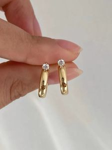 Xinfly 18K Gold Jewelry Custom Engraved Hoop <b>Earrings</b> Fashion Stud Bulk Order Free Gift <b>Box</b> with MOQ 2 Pairs Wholesale - Product Image 4