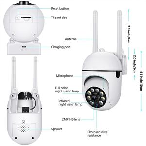 V380pro 2MP Wifi Home Camera an ninh hai chiều âm thanh bảng 355 độ xoay tầm nhìn ban đêm cho ngoài trời hỗ trợ thẻ nhớ - Product Image 3