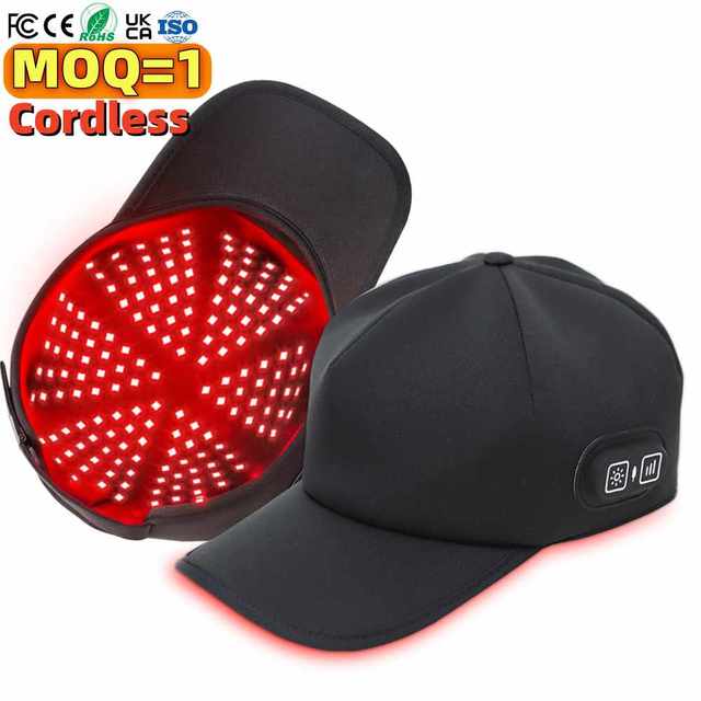 OEM ODM 72-LED Cordless Hair Growth Red Light Therapy Cap 660nm 850nm Rechargeable LED Hat with 3-Mode Pulse Wireless Therapy