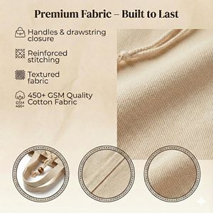 Heavy Duty Custom Logo 100% Natural Cotton <b>Laundry</b> <b>Bag</b> with Handle <b>Drawstring</b> Washable Export Quality Fabric <b>Laundry</b> <b>Bag</b> - Product Image 5