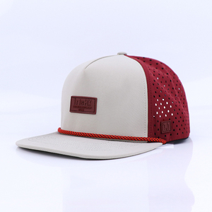 Qianzun Fabricant Imperméable 5 Panneau <span class=keywords><strong>Golf</strong></span> Snapback Cap Avec Corde, Patch En Caoutchouc logo Snapback Chapeaux - Product Image 2