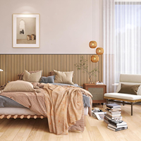 Échantillon disponible : Panneaux muraux acoustiques en MDF, lames insonorisantes, ignifuges et écologiques pour Chambre, Entrepôt, Hôtel, Salon