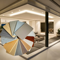 Panneaux muraux en fibre de bambou moderne, panneaux décoratifs stratifiés PVC, panneaux muraux en bois de luxe pour la décoration intérieure