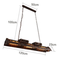 Usine rouille fer forgé industriel Steampunk acier coffer bar lampe à LED créatif Vintage lustre plafond suspension