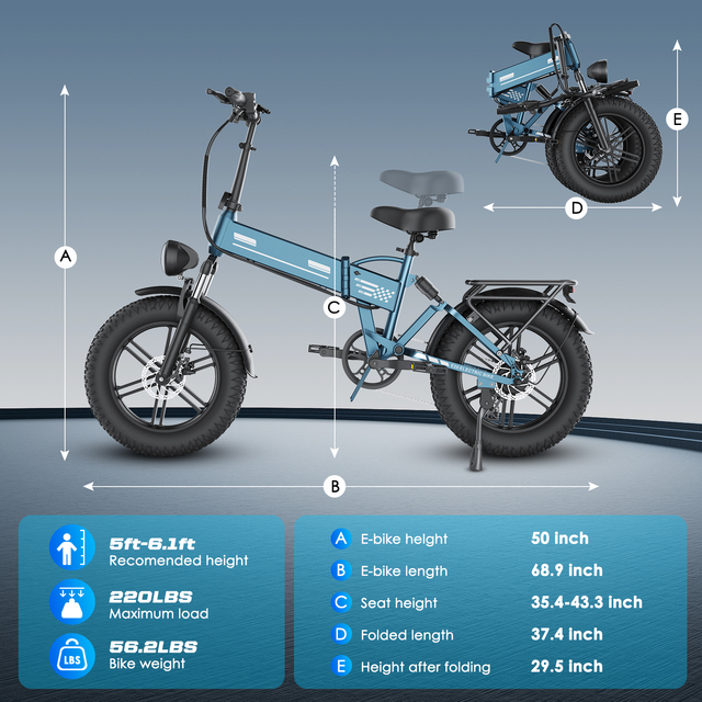 Folding Electric Bike, 48 V 15 Ah Removable Battery, 35-50 km E-Bike, 20 X 4.0 Inches Fat Tire 7 Speed Ebike From All Terrain