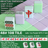 Jeu de Mahjong Magnétique Premium 48mm, 108 Tuiles Vertes et Violettes pour Table de Jeu Automatique 4 Joueurs