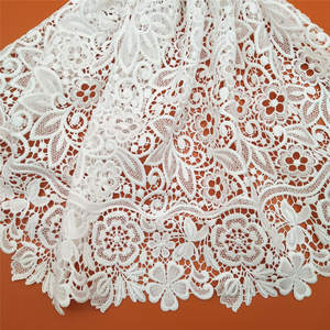 Encaje Floral Exquisitamente Bordado sobre Seda de Leche, Tela Delicada Soluble en Agua para Vestidos de Novia - Product Image 5